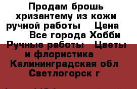 Продам брошь-хризантему из кожи ручной работы. › Цена ­ 800 - Все города Хобби. Ручные работы » Цветы и флористика   . Калининградская обл.,Светлогорск г.